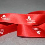 Satinband bedruckt im Siebdruck